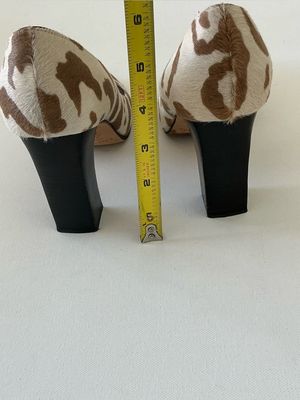 kate spade Brown and White Leopard-Print Block Heel Pumps - Picture 7 of 9